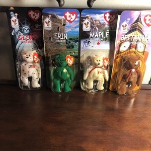 Lot of Four McDonalds Ty Mini Beanie Baby Bears